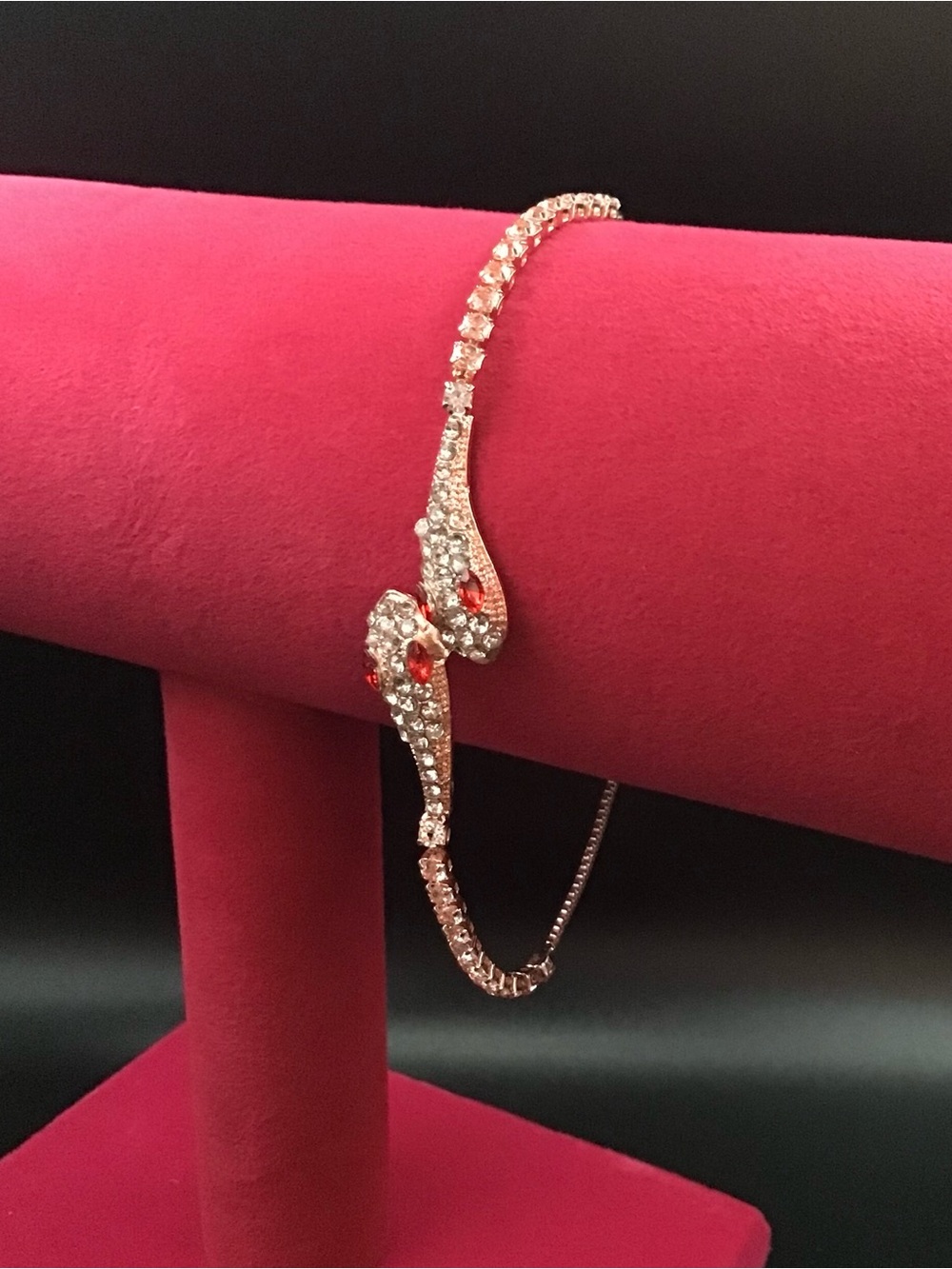 Rose Gold Crystal Snake Bracelet